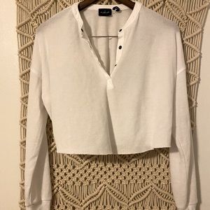 UO Henley Cropped Long Sleeve